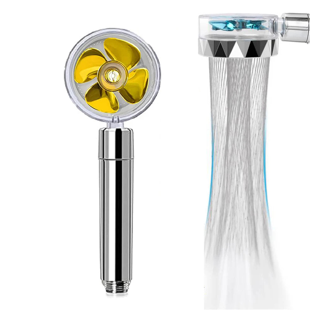 Adjustable Showerhead 360 Degrees Rotation Turbo Fan Shower Head High Pressure Water Saving Spray  Filters Bathroom Accessories