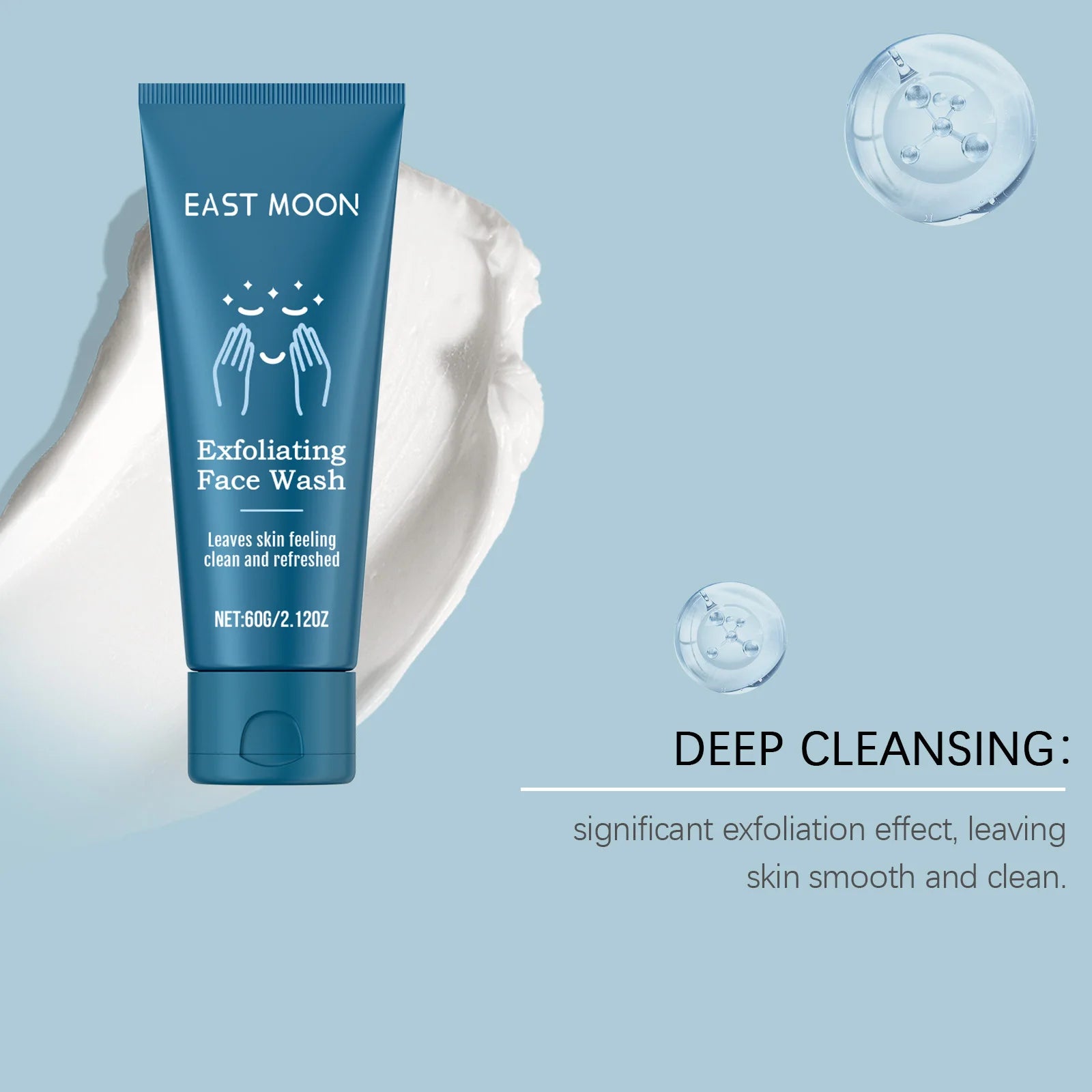 60g Exfoliating Face Wash Gel Gentle Cleaning Skin Refreshing Moisturizing Oil Control Improve Roughness Smoothing Face Cleaner