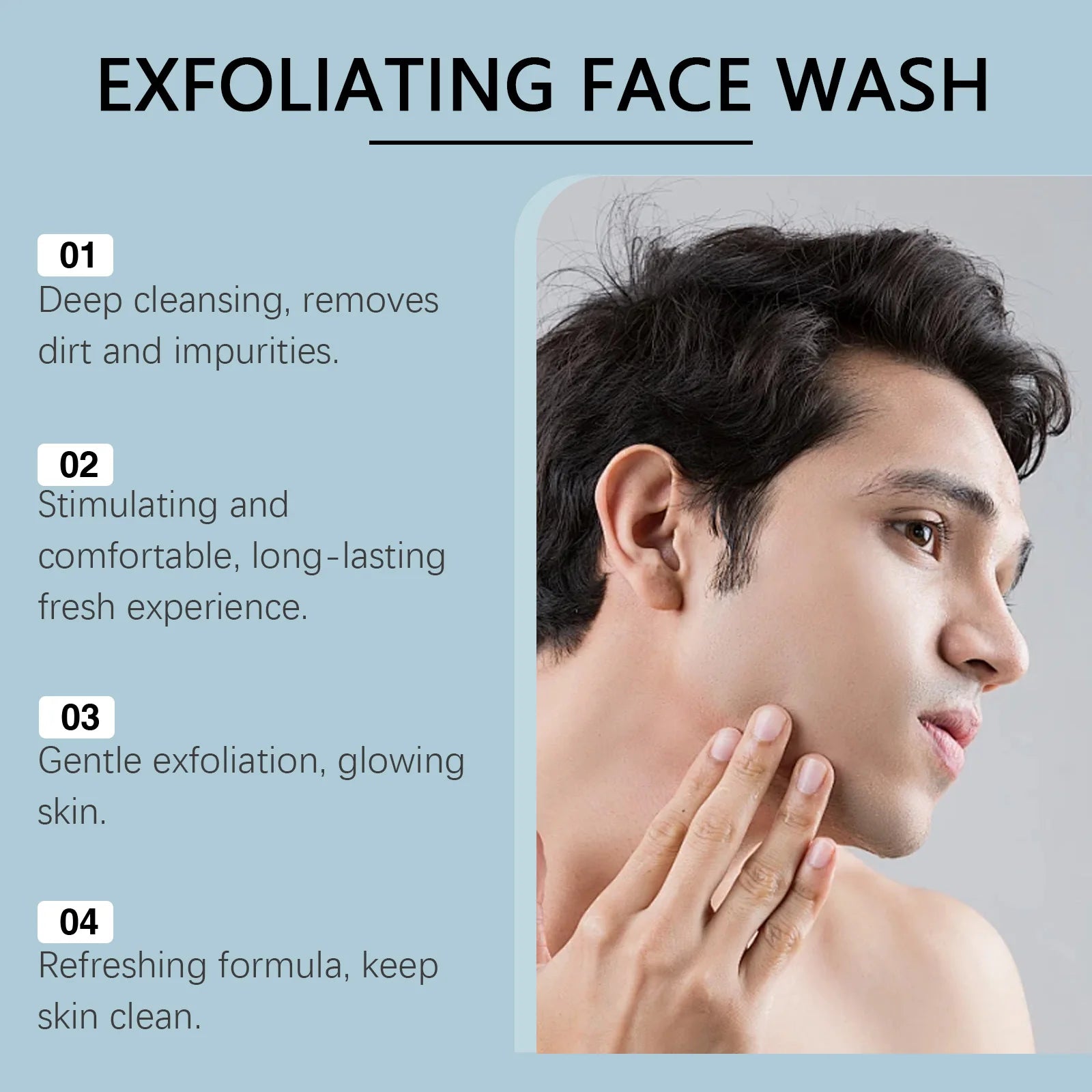 60g Exfoliating Face Wash Gel Gentle Cleaning Skin Refreshing Moisturizing Oil Control Improve Roughness Smoothing Face Cleaner