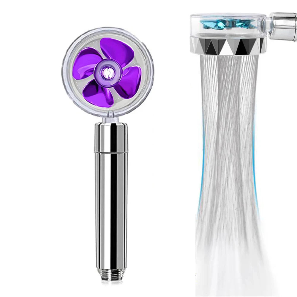 Adjustable Showerhead 360 Degrees Rotation Turbo Fan Shower Head High Pressure Water Saving Spray  Filters Bathroom Accessories