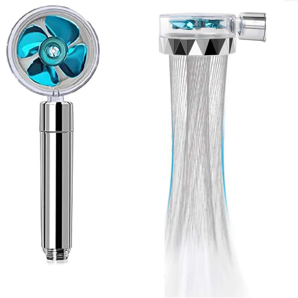 Adjustable Showerhead 360 Degrees Rotation Turbo Fan Shower Head High Pressure Water Saving Spray  Filters Bathroom Accessories