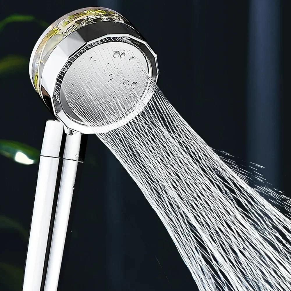 Adjustable Showerhead 360 Degrees Rotation Turbo Fan Shower Head High Pressure Water Saving Spray  Filters Bathroom Accessories