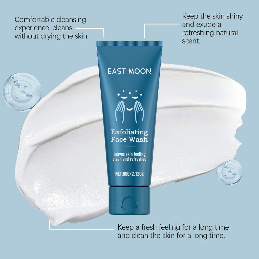 60g Exfoliating Face Wash Gel Gentle Cleaning Skin Refreshing Moisturizing Oil Control Improve Roughness Smoothing Face Cleaner