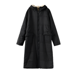 Women’s Winter Lambswool Fleece Parka | Quilted, Hooded, Long Warm Jacke