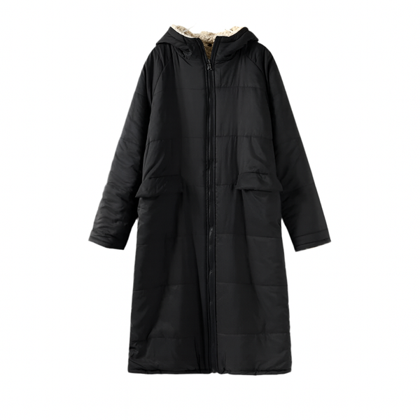 Women’s Winter Lambswool Fleece Parka | Quilted, Hooded, Long Warm Jacke