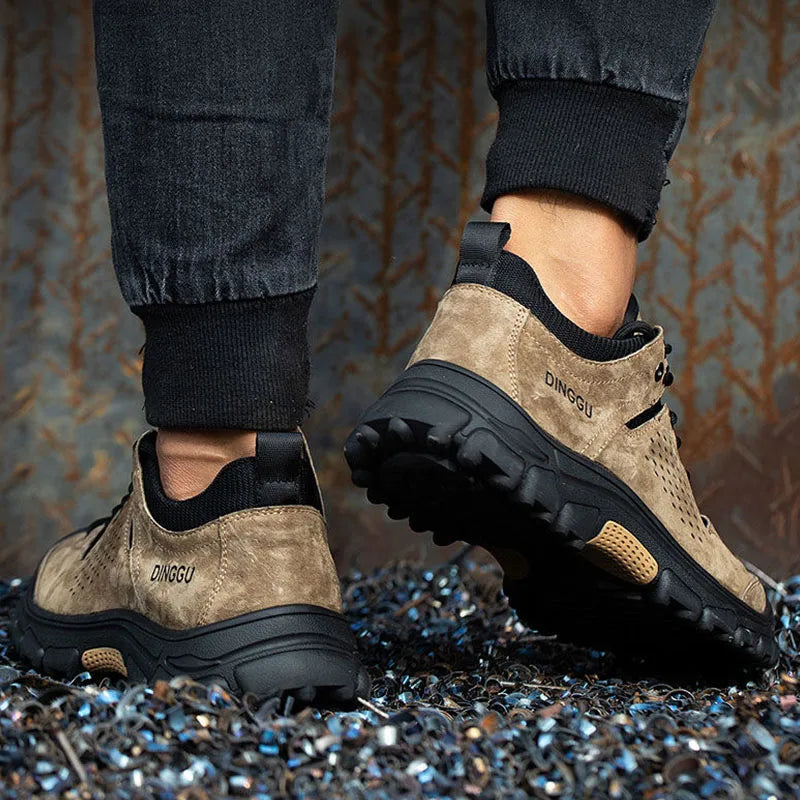 New Men Work Shoes Steel Toe Breathable Rubber Anti-Smash Construction Work Safety Boots Industrial Security Man Boots 39-44 45