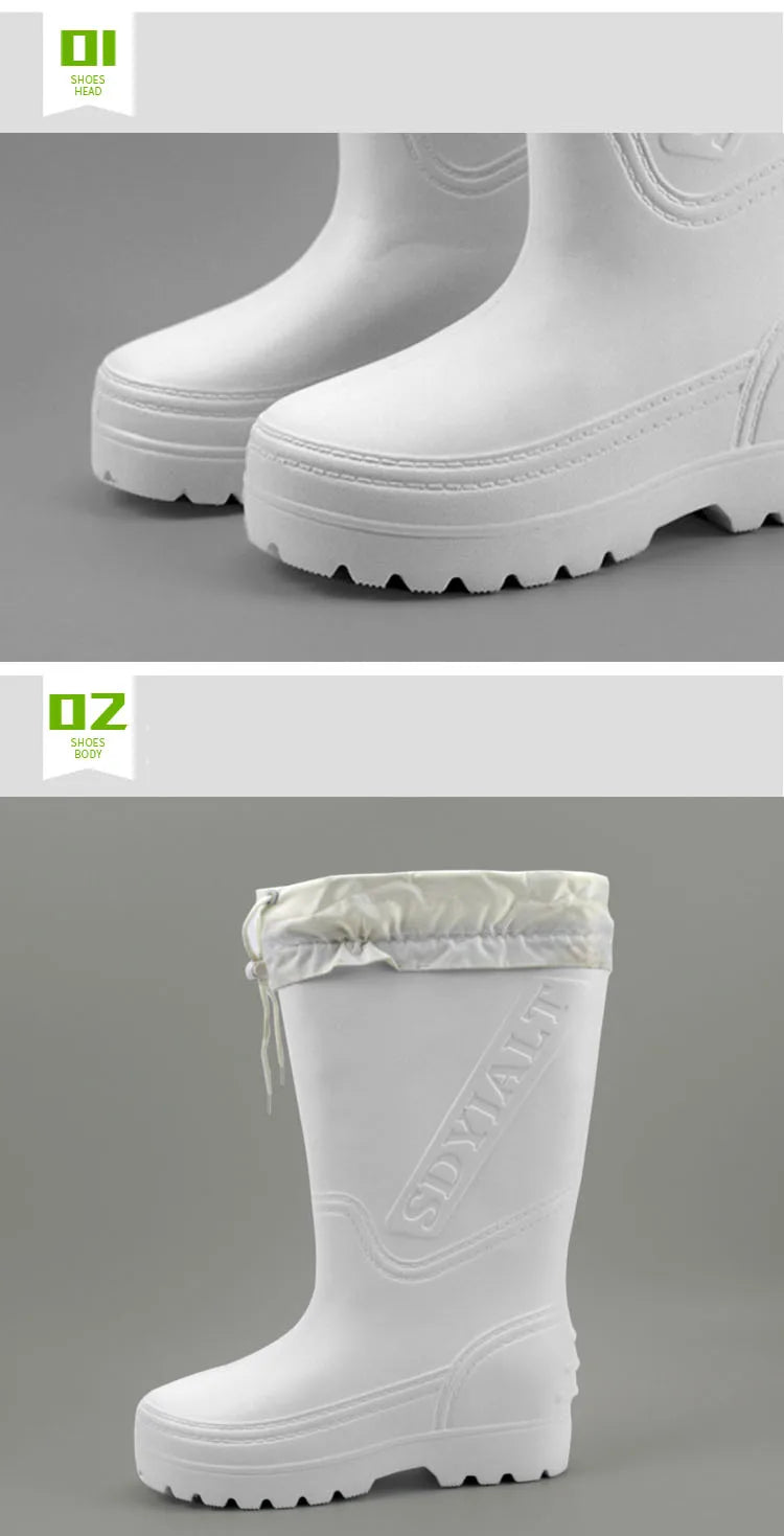 New Arrival Women's and Men's Rain Shoes for 2022 EVA Ultralight Waterproof Non-Skid and Oil-Resistant Boys and Girls Food Boots