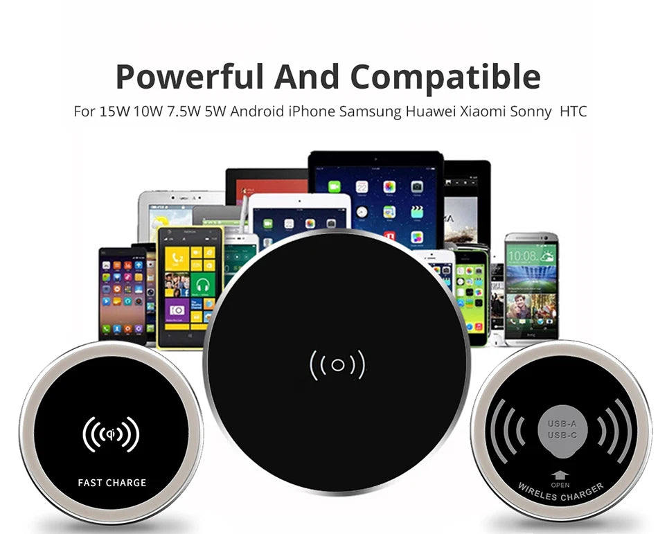 Desk Embeded Wireless Charger 15W Phone Charger 3.0 For xiaomi mi 11 10s Wireless Charging Pad For iphone 12 pro max x plus
