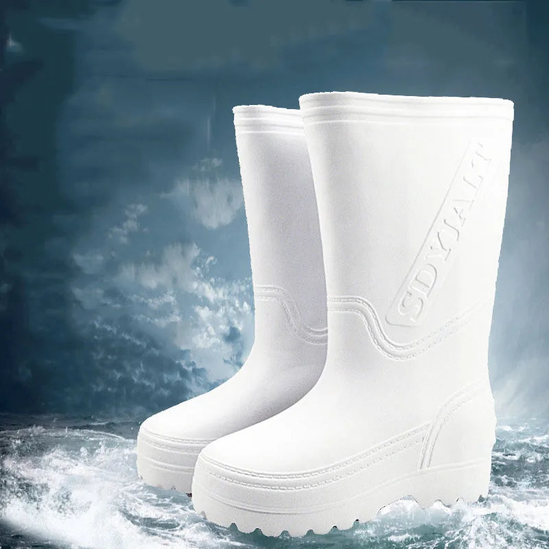 New Arrival Women's and Men's Rain Shoes for 2022 EVA Ultralight Waterproof Non-Skid and Oil-Resistant Boys and Girls Food Boots