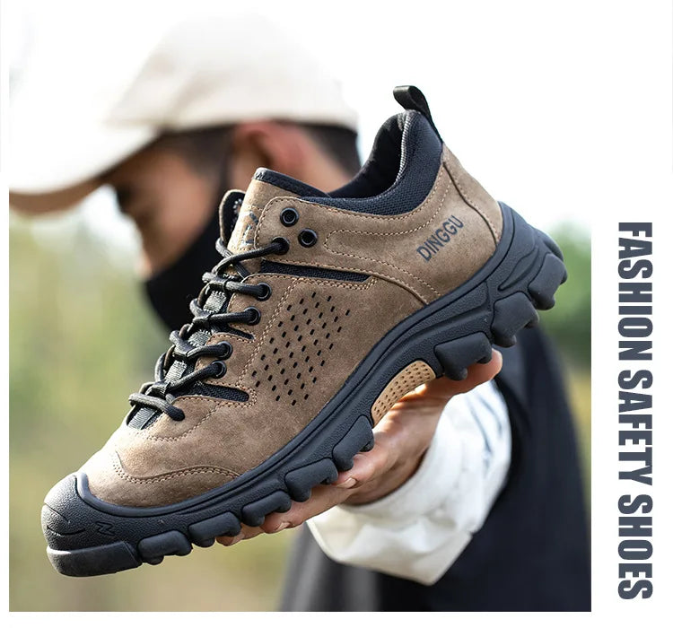 New Men Work Shoes Steel Toe Breathable Rubber Anti-Smash Construction Work Safety Boots Industrial Security Man Boots 39-44 45