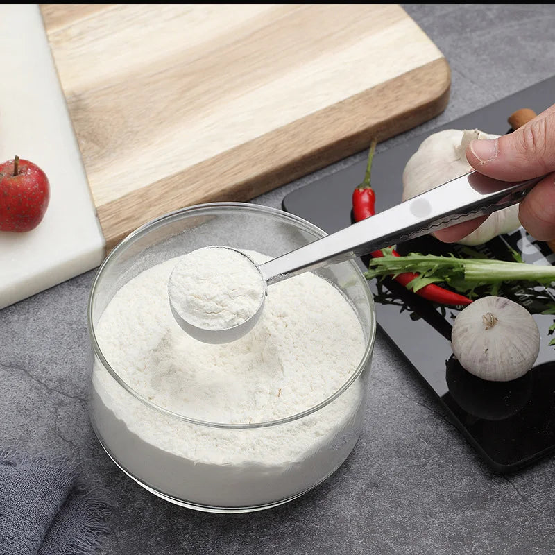 Two-in-one Durable Stainless Steel Spoon with Bag Clip Ground Tea Coffee Scoop with Portable Bag Seal Clip Powder Measuring Tool