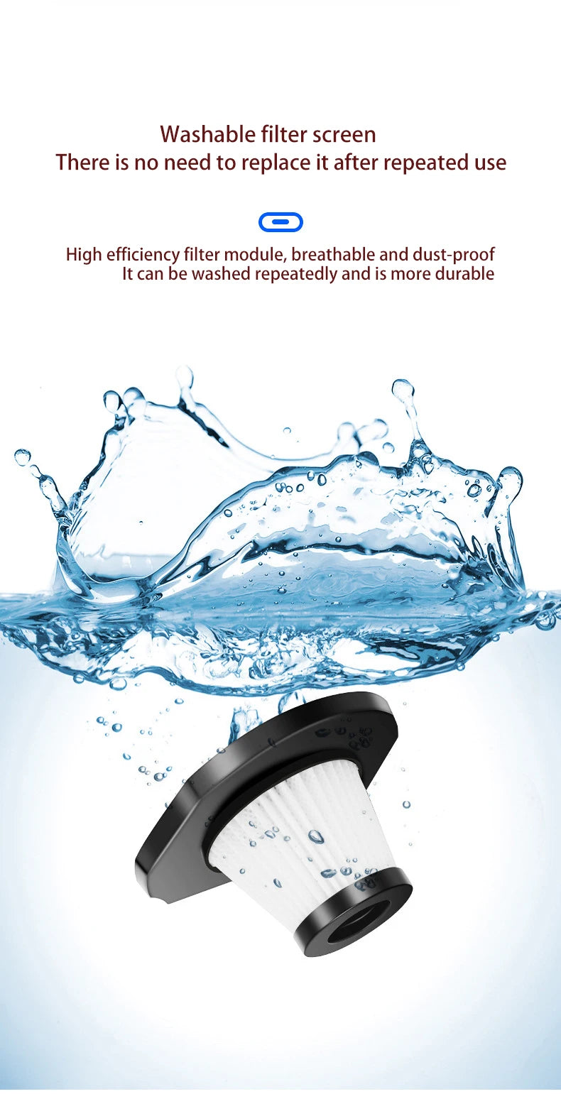Car Mounted Vacuum Cleaner  Car Inflation Pump  Handheld High Suction Dry and Wet Dual purpose Four in One Vacuum Cleaner