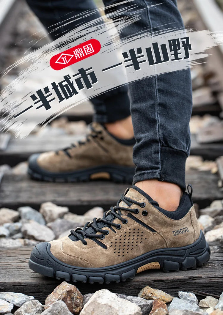 New Men Work Shoes Steel Toe Breathable Rubber Anti-Smash Construction Work Safety Boots Industrial Security Man Boots 39-44 45