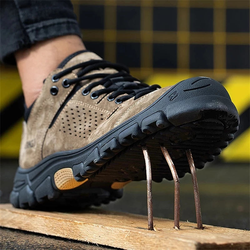 New Men Work Shoes Steel Toe Breathable Rubber Anti-Smash Construction Work Safety Boots Industrial Security Man Boots 39-44 45