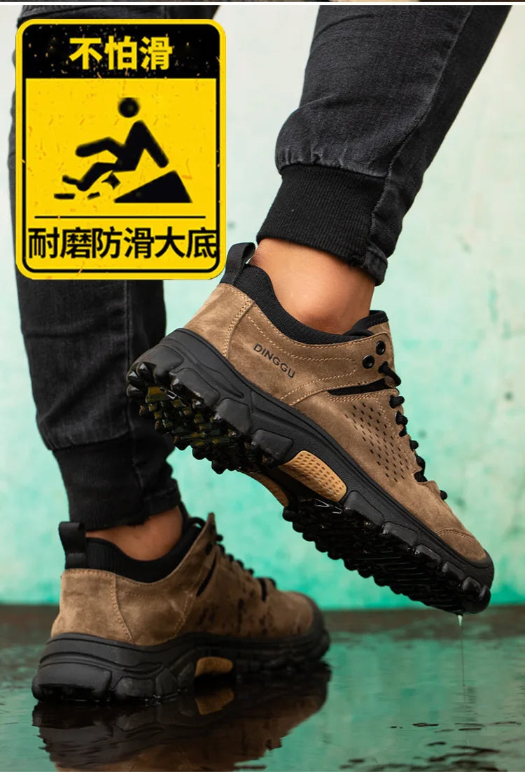 New Men Work Shoes Steel Toe Breathable Rubber Anti-Smash Construction Work Safety Boots Industrial Security Man Boots 39-44 45