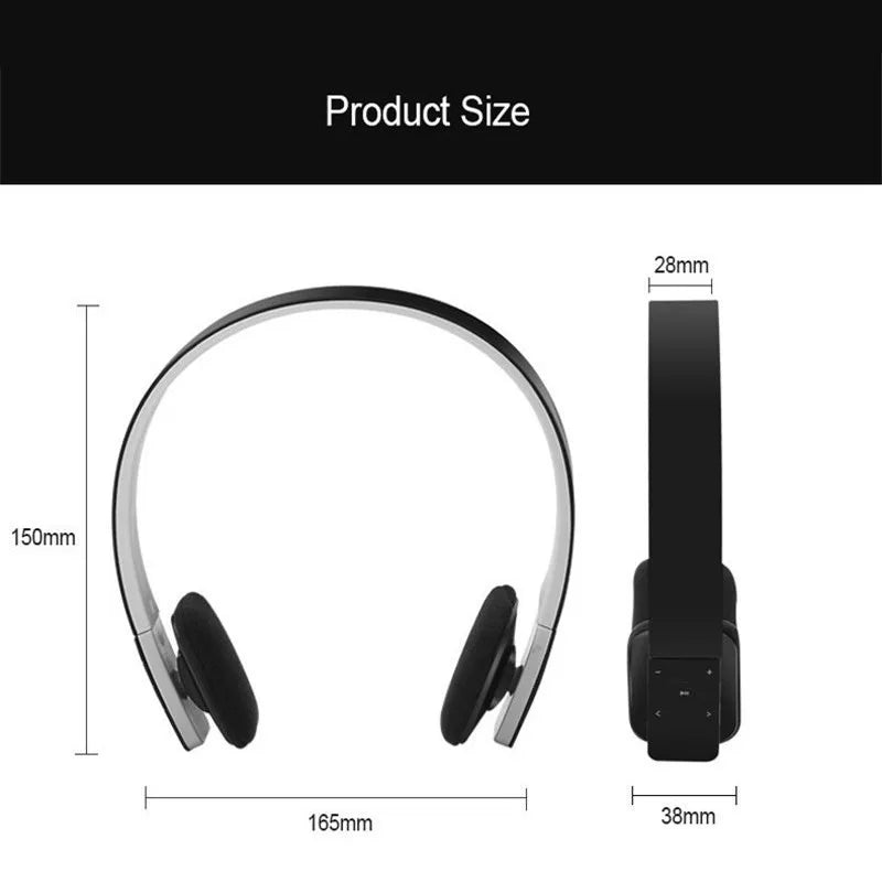 HD Noise Cancelling Sport Headphones Wireless Bluetooth Earphones with USB TV Adaptor HiFi Deep Bass Sound And Auto Pairing