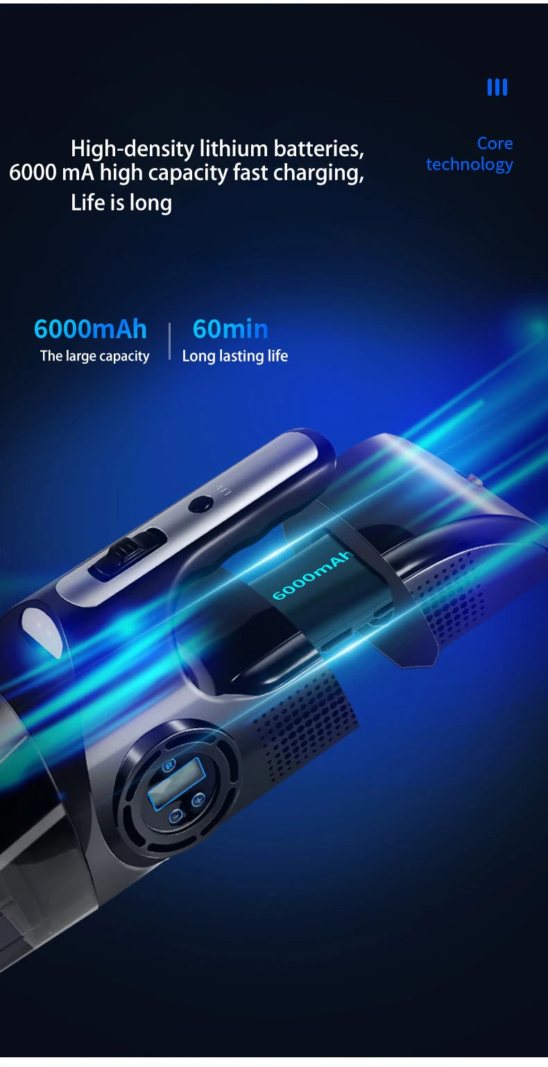 Car Mounted Vacuum Cleaner  Car Inflation Pump  Handheld High Suction Dry and Wet Dual purpose Four in One Vacuum Cleaner