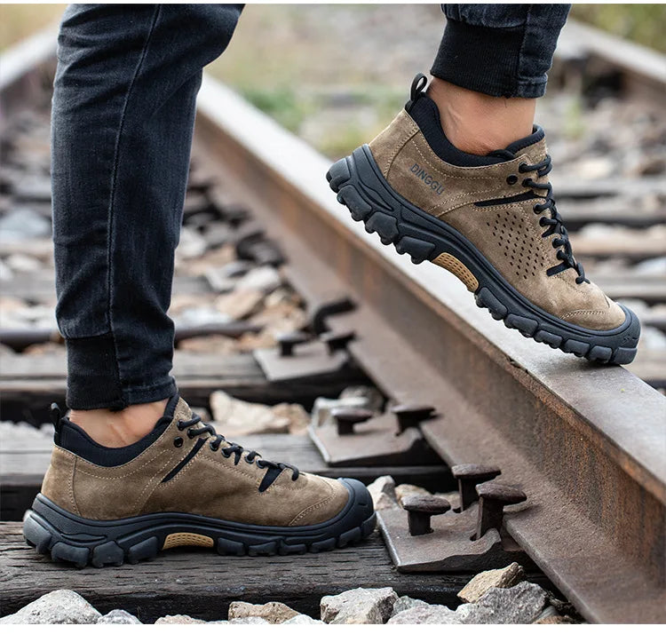 New Men Work Shoes Steel Toe Breathable Rubber Anti-Smash Construction Work Safety Boots Industrial Security Man Boots 39-44 45