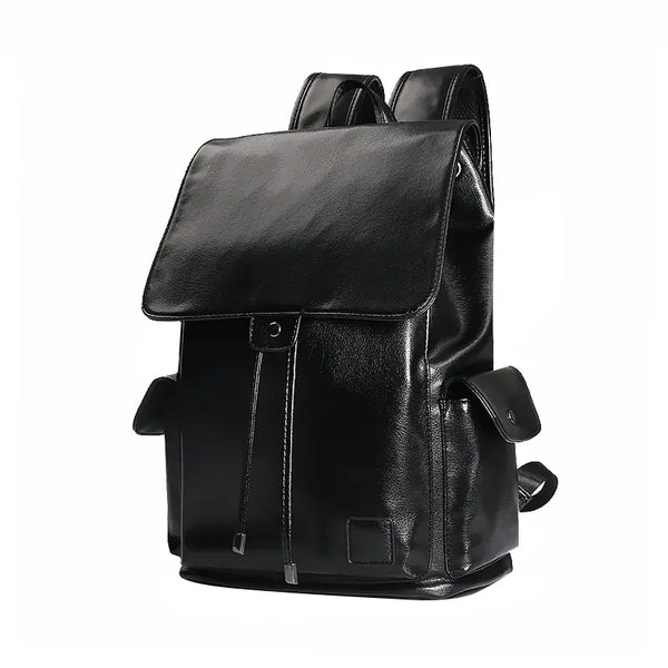 Large Capacity Laptop Travel Backpack – PU Leather Business & School Bag (20–35L)