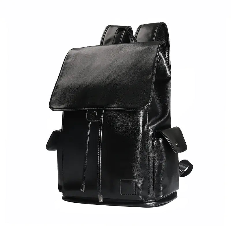 Large Capacity Laptop Travel Backpack – PU Leather Business & School Bag (20–35L)