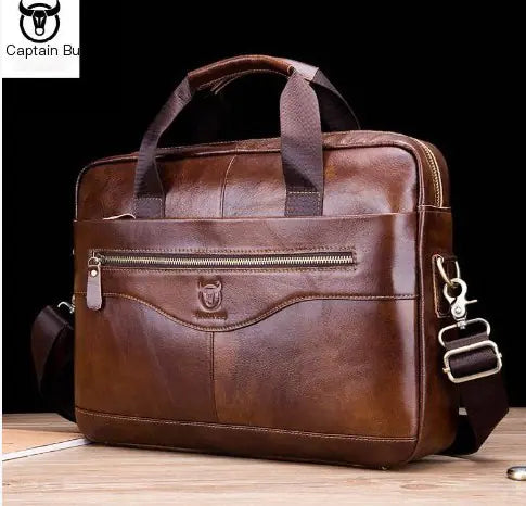 Genuine Leather Laptop Briefcase for Men