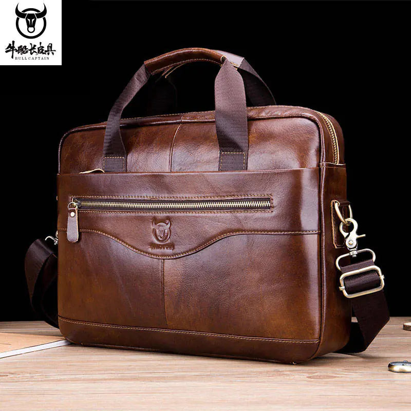 Genuine Leather Laptop Briefcase for Men