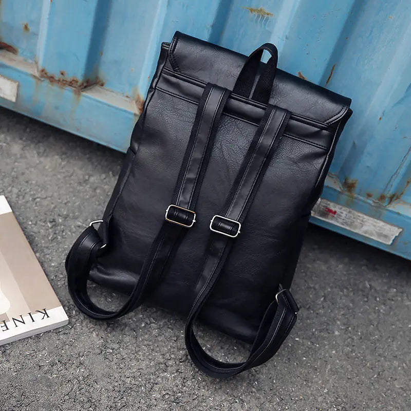 Men's PU Leather Laptop Backpack