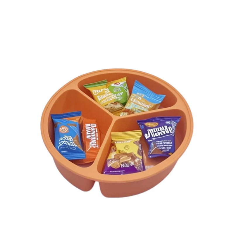 Silicone Divided Plate – Round Non-Slip Food Tray for Kids & Adults”