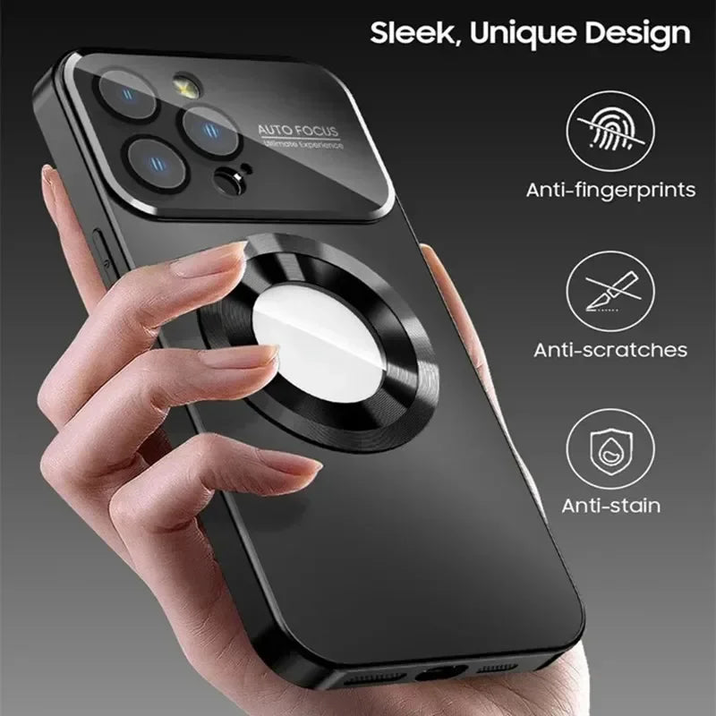 2026 New Titanium Metallic Matte Case For iPhone 17 Air 16 15 14 13 12 11 Pro Max Plus For Magsafe Lens Camera Protection Cover