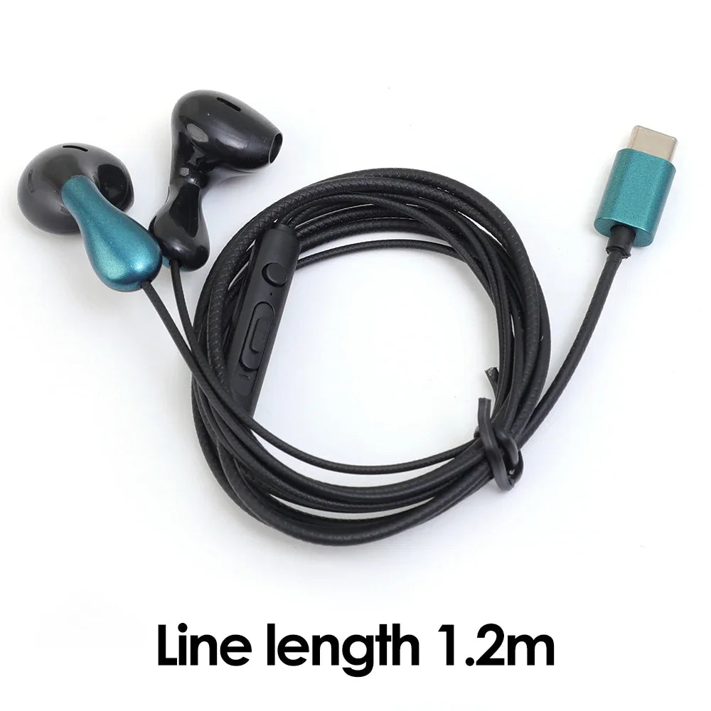 Type C Headset Stereo Music Wired Headphones With MIC For Samsung Xiaomi Android Phones Tablet Universal USB C Earphones