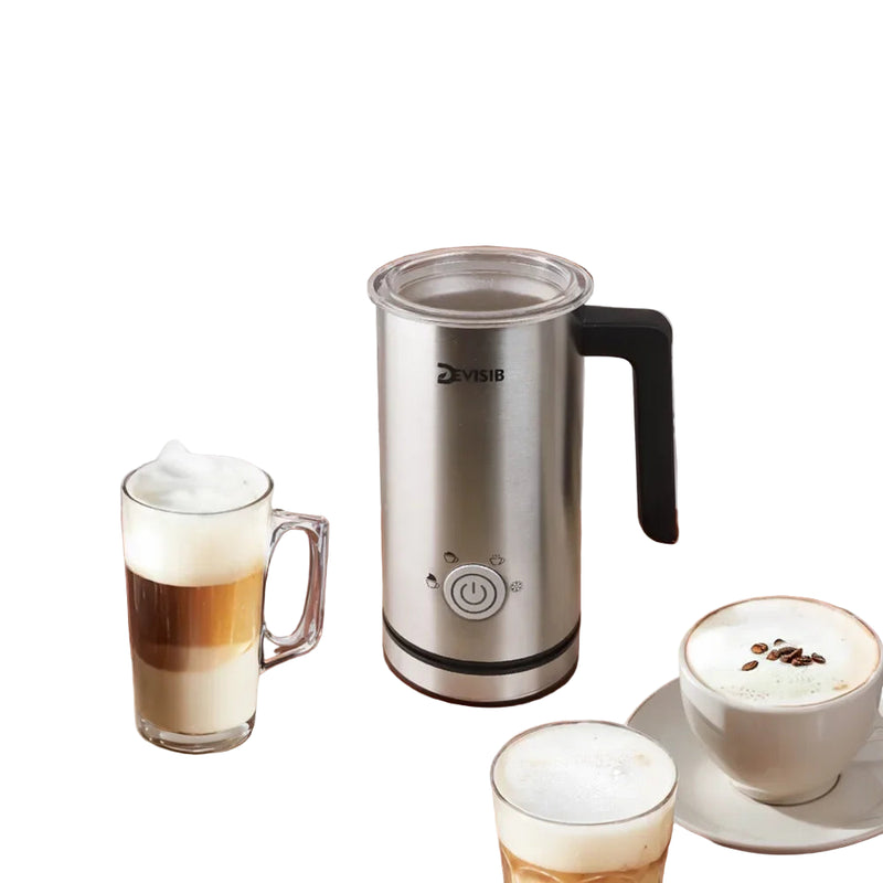 Electric Milk Frother & Steamer – Hot & Cold Foam Maker for Coffee, Latte & Cappuccino, 4-in-1 Stainless Steel Frother”
