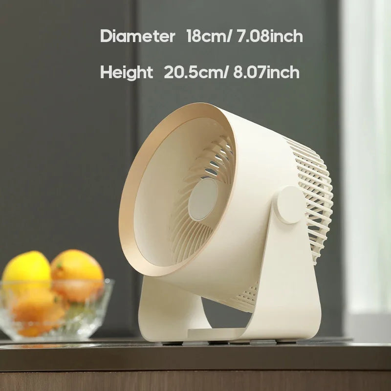 Portable Rechargeable Electric Fan Circulator – Quiet Wireless Desktop Cooling Fan for Home & Office