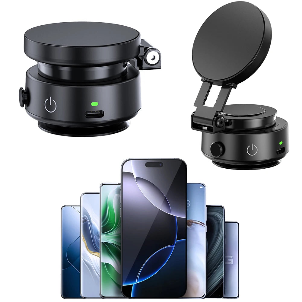 Magnetic Vacuum Car Phone Holder 360° Rotatable Folding Intelligent Car Mount Magnetic Car Stable Holder for iPhone