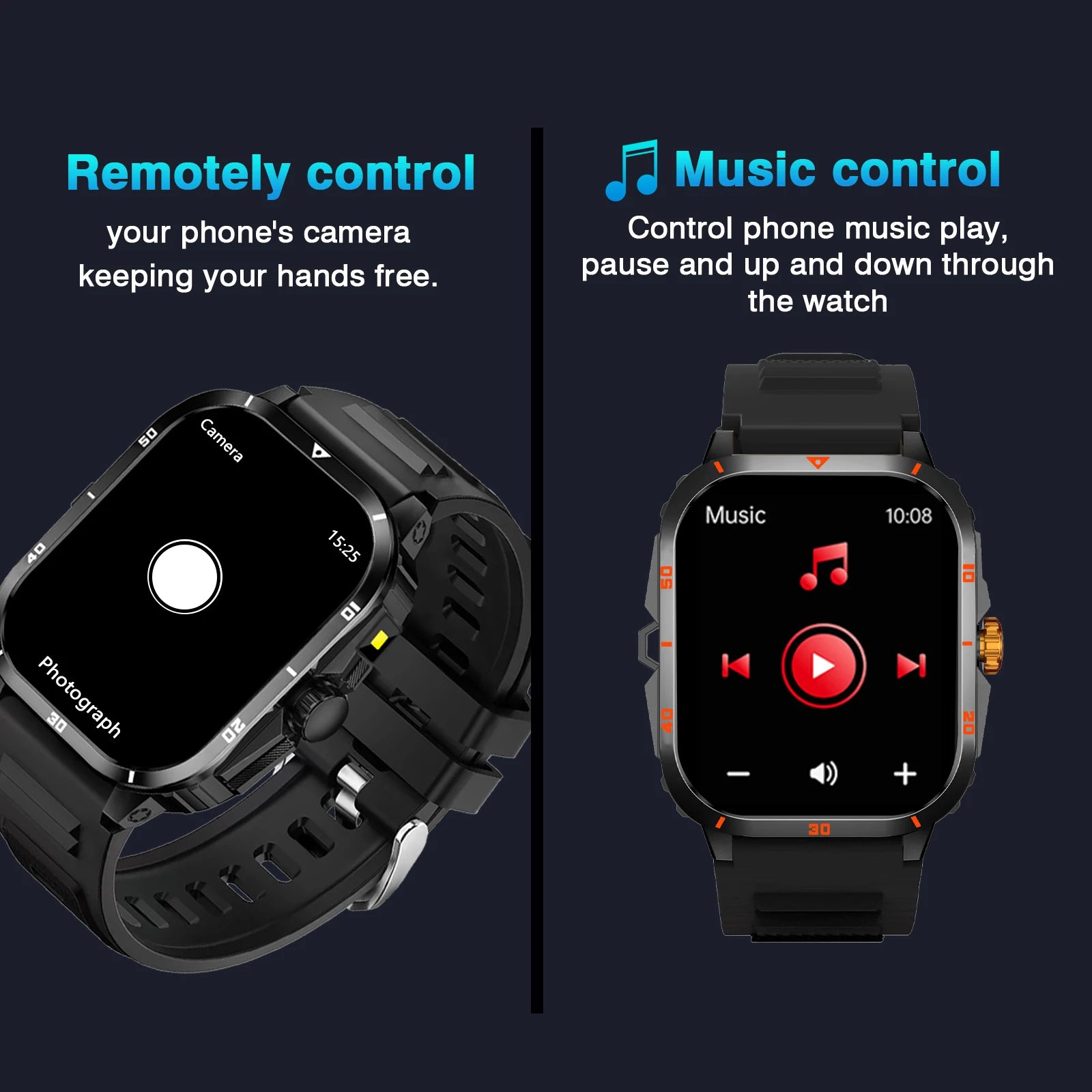 Smart Watch with Incoming Call, Dial Pad, Call History, Message Alerts, Step/Calorie Tracking, Weather Display
