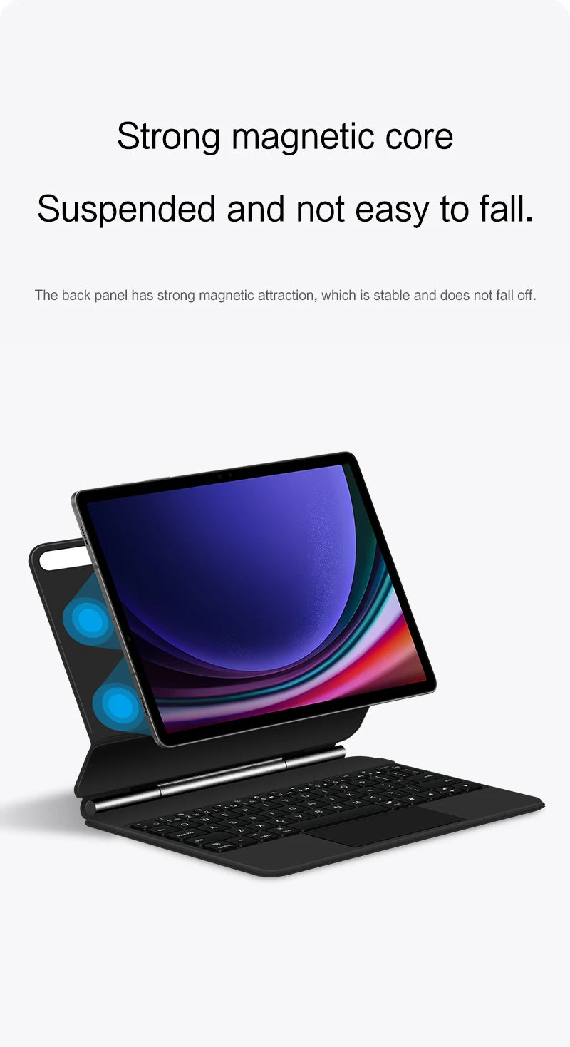 Book Cover Keyboard For Samsung Galaxy Tab S9 FE 10.9" S9 S8 S7 11 inch S10+ S9+ S8+ 12.4 Magic Magnetic Case Backlight TouchPad