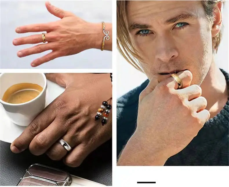 Couple Rings Set – Matching Stainless Steel Rings for Men and Women