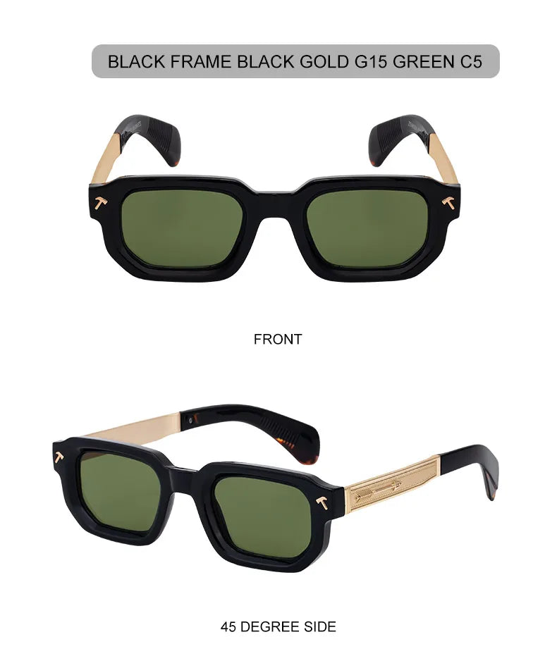 Men's Luxury Square Sunglasses UV400 Driving Eyewear Classic Casual Fashion Shades for Adults Alloy Frame