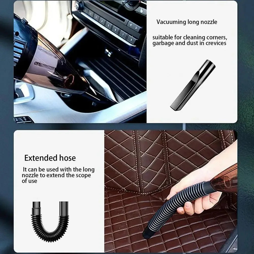 Car Vacuum Cleaner-High-Power 12V Handheld Portable with Wired Design-Removes Dust,Food, Sand,and Dog Hair-Perfect for Cars