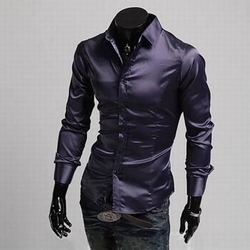 Men’s Long-Sleeve Velour Dress Shirt