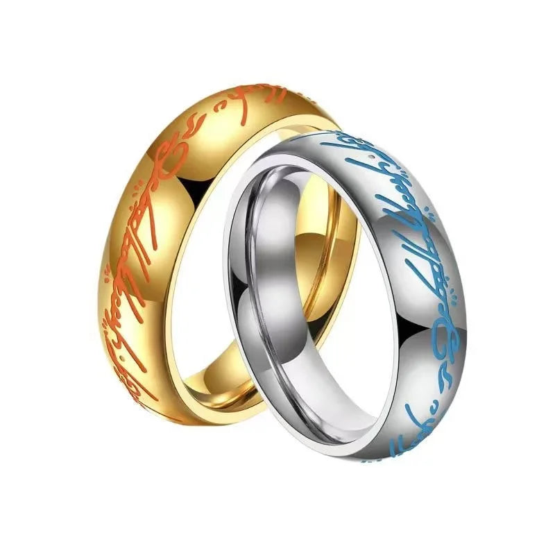 Stainless Steel Titanium Couple Rings – Unisex Round Design