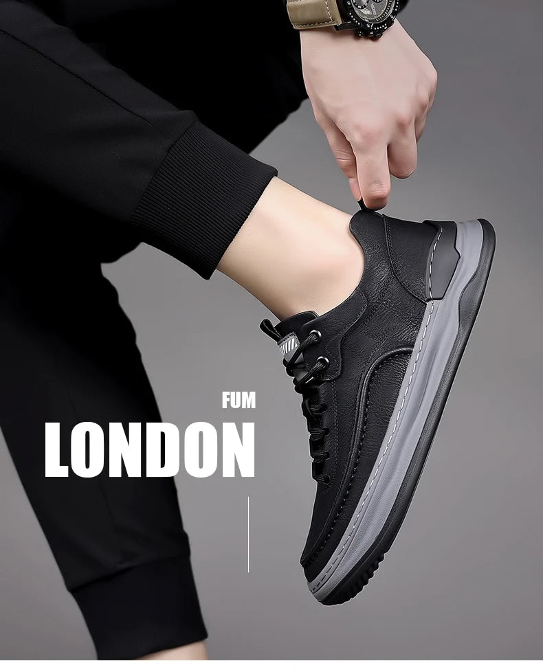 Sport Shoes Genuine Leather Men's Shoes  Brand Casual Shoes Lace up Mens Sneakers Italian Breathable Tenis  Skateboard Shoe