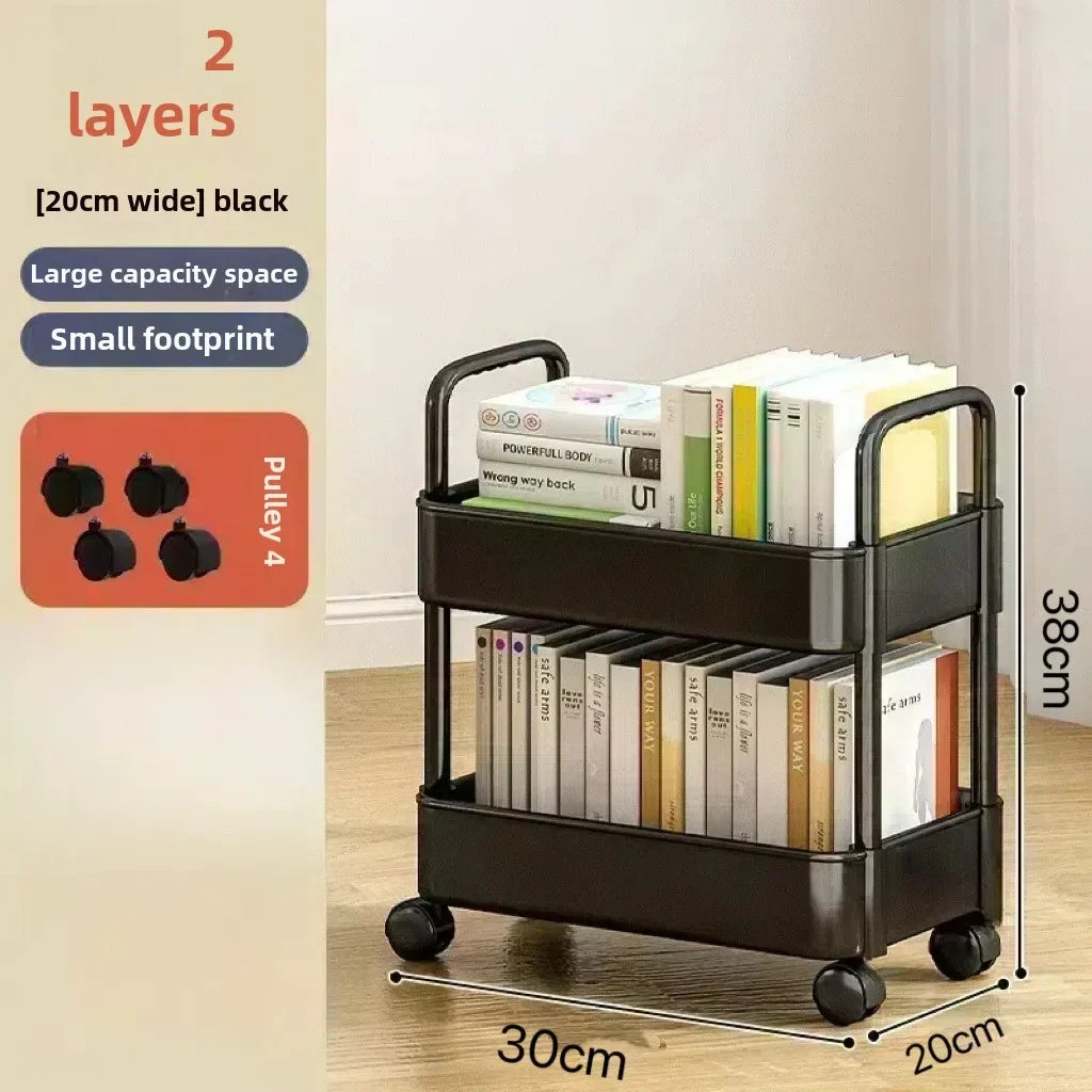 NewMultifunctional Storage Cart with Open Shelves Living Space Book Display Suitable for Kitchen Bedroom Storage Decor Organizer