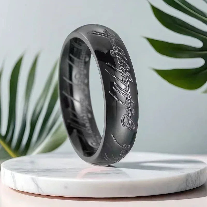 Language Rings for Unisex Fashion Accessories Stainless Steel Jewelry
