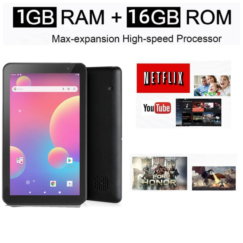 New Arrival 7 INCH MT-701 WIFI Tablet PC 1GB RAM 16GB ROM Sun8iw15 Quad-Core Android 10 Dual Camera Quad-Core 1024 x 600 pixels