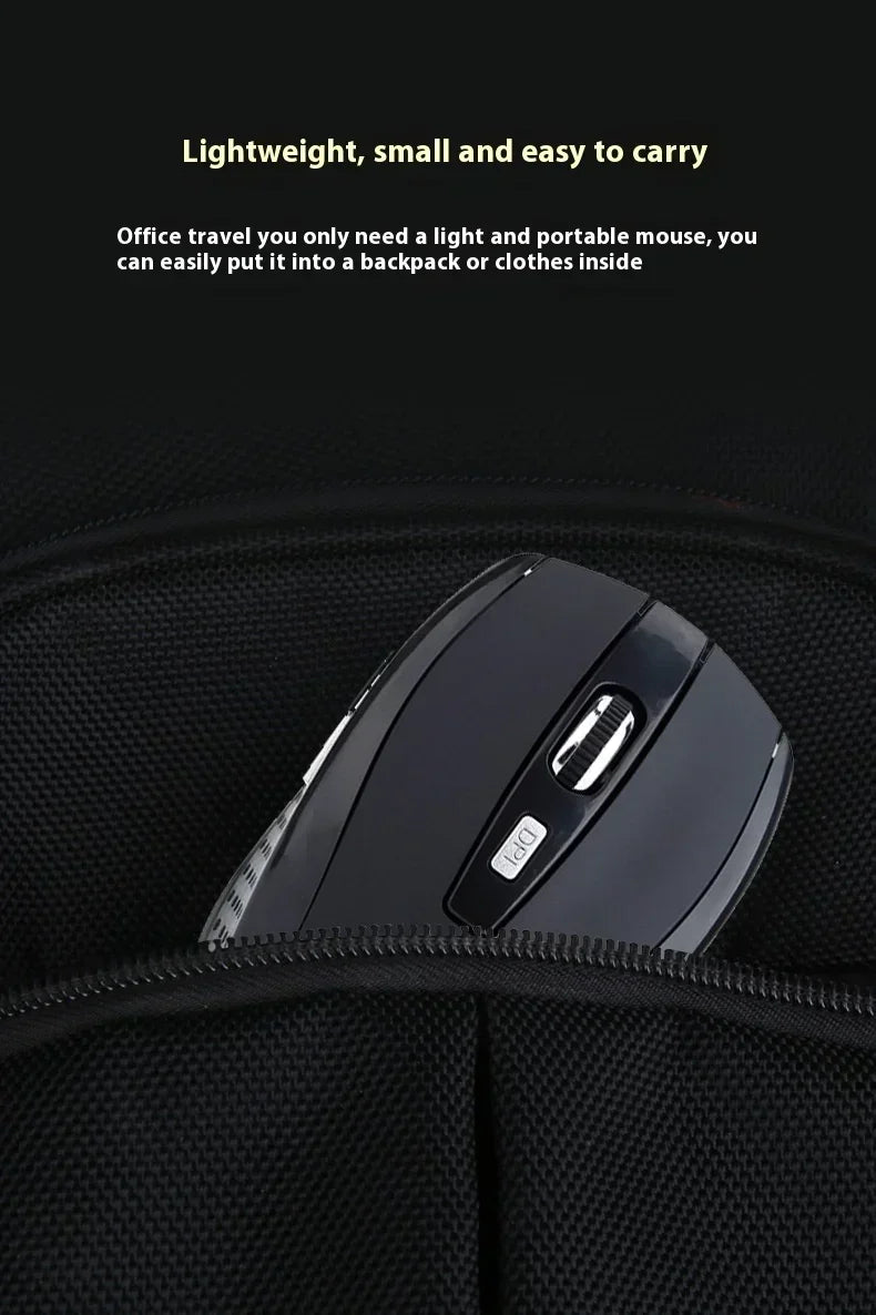 2.4G Wireless Mouse Portable Ergonomics Mouse Mobile Optical Office Mouse for Notebook Laptop MacBook Adjustable 1600DPI Levels
