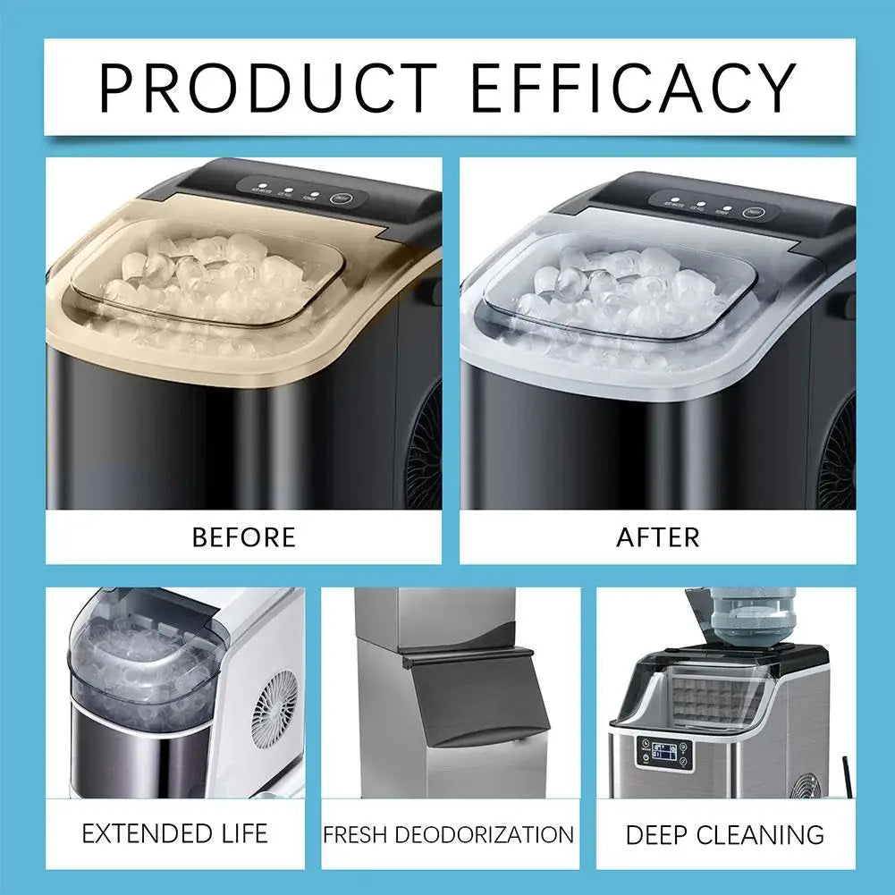 12pcs Ice Machine Cleaning Tablets Home Appliance Care Descaling Deodorizing Prolonging Ice Maker Lifespan Household Tool