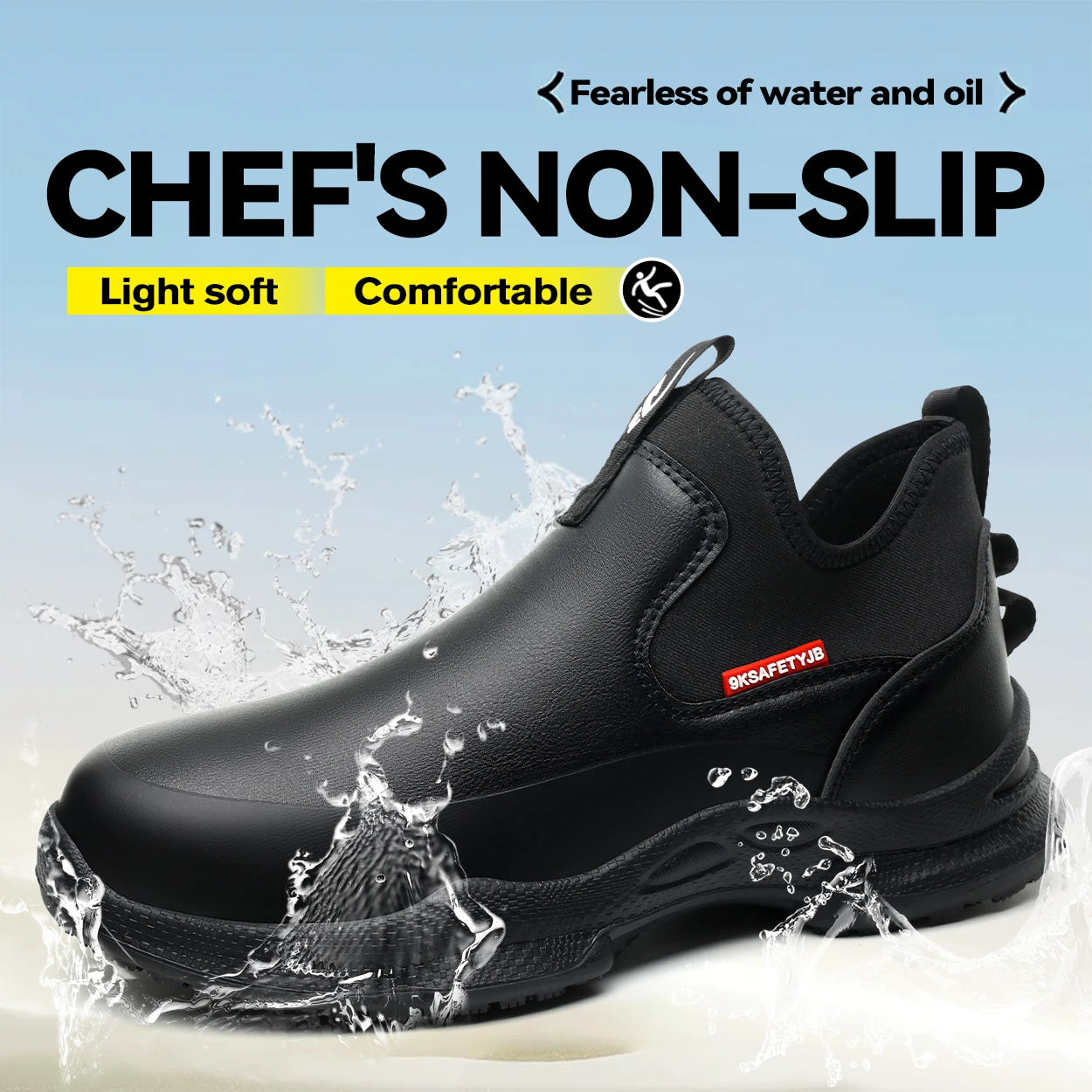 Chef Shoes Four Seasons Anti Slip Oil Resistant Business Casual Men's Work Shoes Fashion Comfort Soft Soled Waterproof Shoes