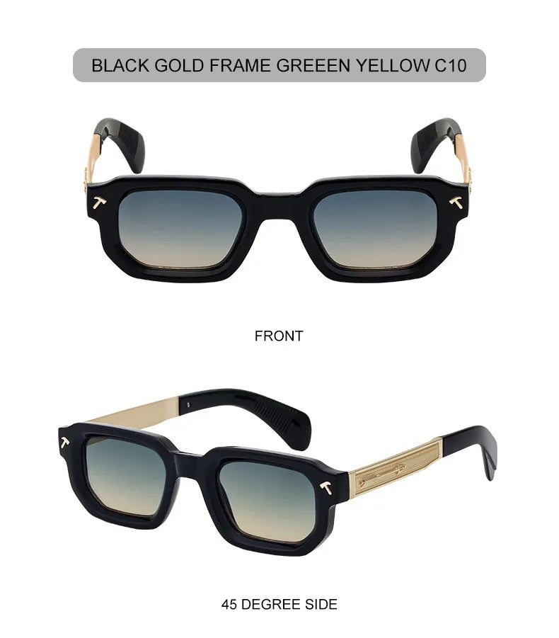 Men's Luxury Square Sunglasses UV400 Driving Eyewear Classic Casual Fashion Shades for Adults Alloy Frame