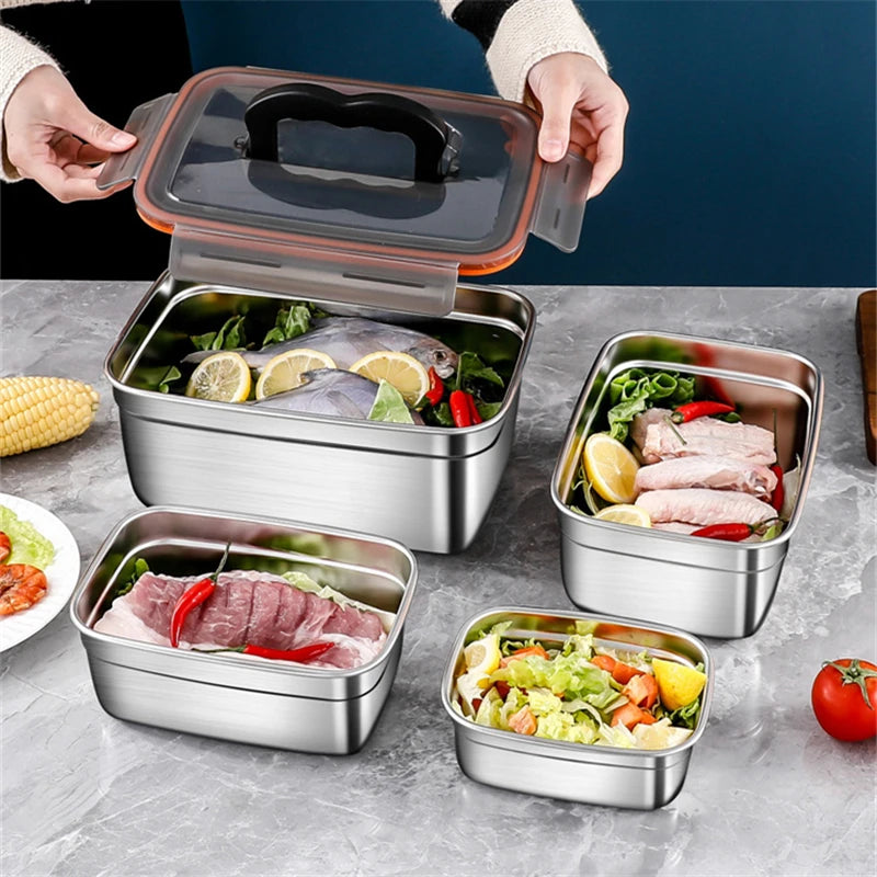 Keep your food fresh with this 304 Stainless Steel Bento Lunch Box. Airtight, leakproof, and eco-friendly design — ideal for school, work, or travel meals.