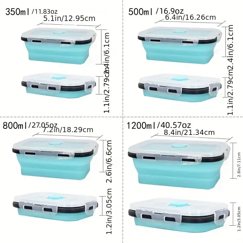 Collapsible Silicone Food Storage Containers (Set of 3 or 4)